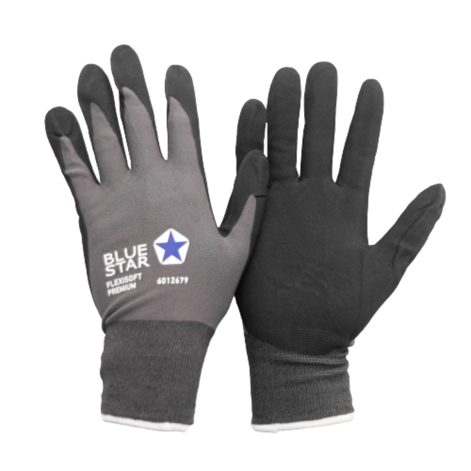 Bluestar Flexisoft Premium Nitril handske (bulk pakke med 12 par)