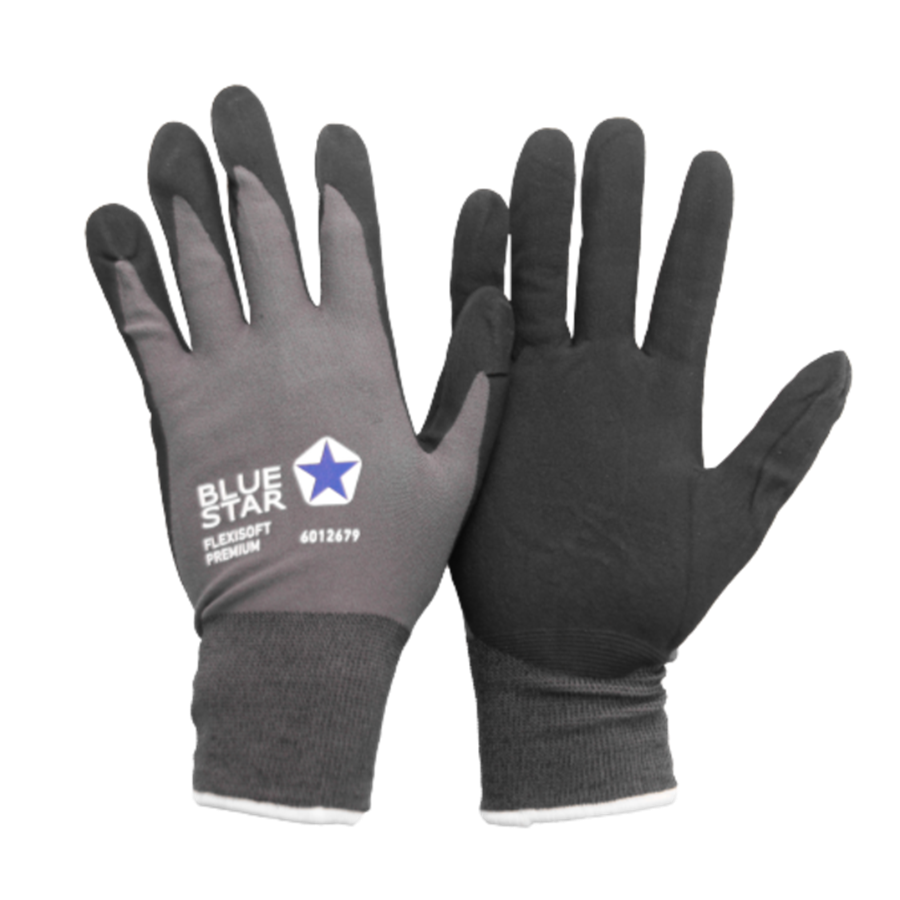 Bluestar Flexisoft Premium Nitril handske (bulk pakke med 12 par)